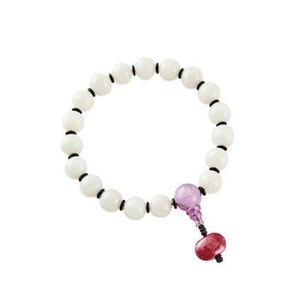 PULSERA - China, siglo XX. Jade y amatista. 17 x 1
