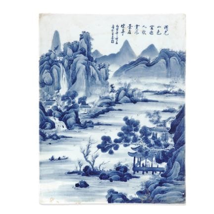 PLACCA - Cina, XX secolo Porcellana 'bianco e blu'