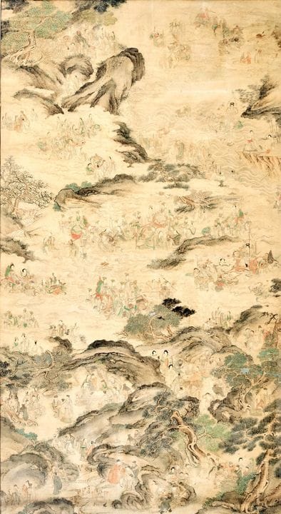 GRANDE DIPINTO CINA, DINASTIA QING, XVIII-XIX SECO