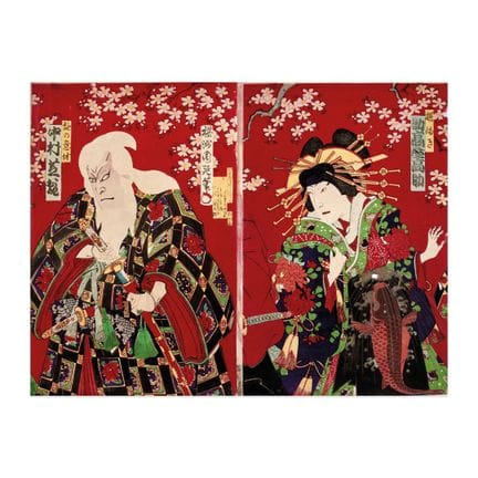 YOSHU CHIKANOBU 1838-1912 明治时期的歌舞伎演员，1884年 - 一幅描绘歌
