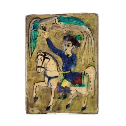 AZULEJO DE IRÁN, DINASTÍA QAJAR, SIGLO XIX - Cerám