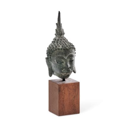CABEZA DE BUDDHA, TAILANDIA, SIGLO XIX - Bronce; s