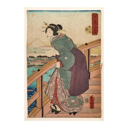 UTAGAWA KUNISADA 1786-1865 EL PUENTE DE AZUMA PERÍ