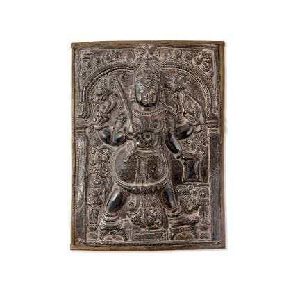 PLACA CON VIRABHADRA, INDIA, SIGLO XIX - Plata de 