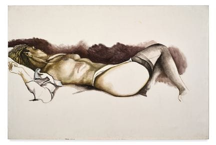 RENATO GUTTUSO  1911-1987 Nudo sdraiato con calze 