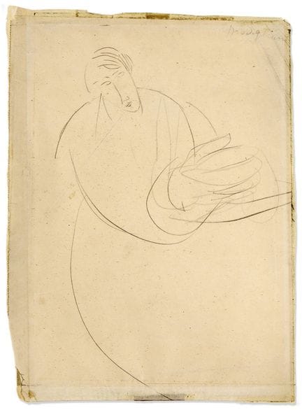 AMEDEO MODIGLIANI 1884-1920 Etude (pour 'Médiant à