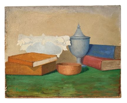 GIGI CHESSA Senza titolo (natura morta con libri) 