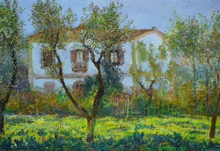 MICHELE CASCELLA  1892-1989 Orto fiorito   - Olio 