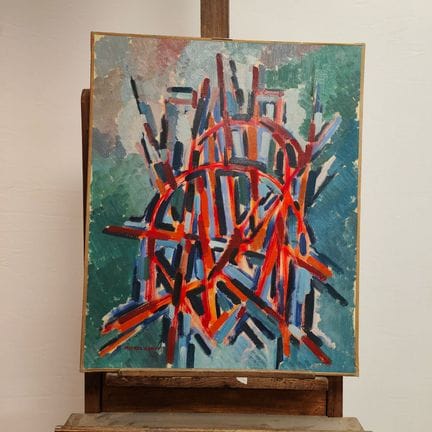 Michel GENTY (nato nel 1949), "Cattedrale". Olio s