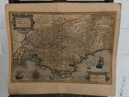Mapa de la provincia y la región de Galia, 51,3 x 