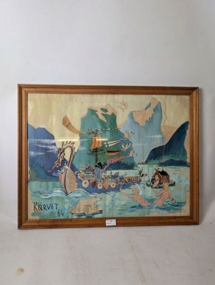 GAMBIER Léon (1917-2007): "Korvet, nave militare".