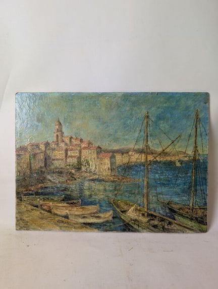 Scuola francese del XX secolo: “Vista della chiesa