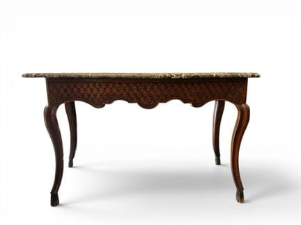 Console in legno modanato e intagliato, con fascia