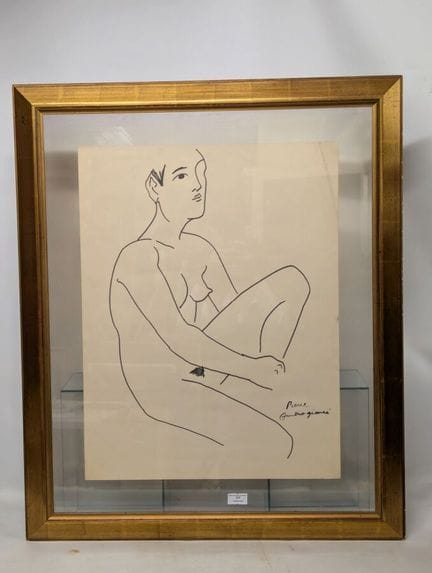 Pierre AMBROGIANI: "Nu". Disegno a pennarello su c