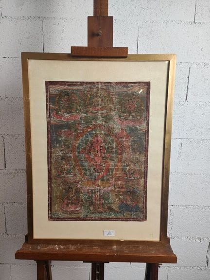 Tibet: Thangka raffigurante una divinità con aureo