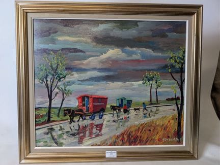 Jean DELDEVEZ (1909-1983): "Le roulotte sulla stra