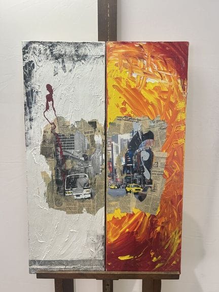 HENRY Olivier: "Sheet New York". Dittico a tecnica