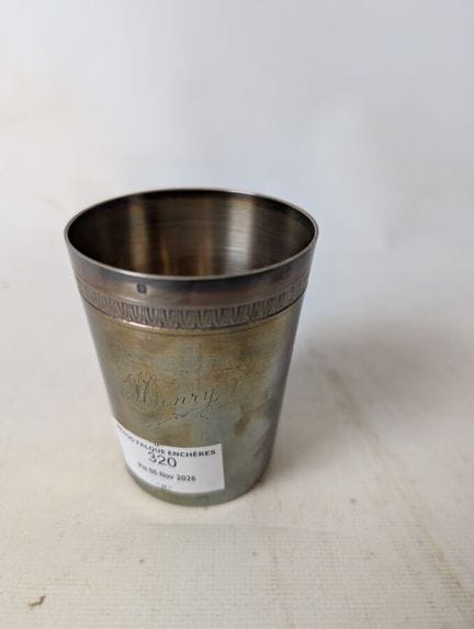 Timbale in argento, punzone Minerva di primo titol