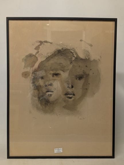 Léonor FINI (1908 - 1996): "Due volti". Litografia