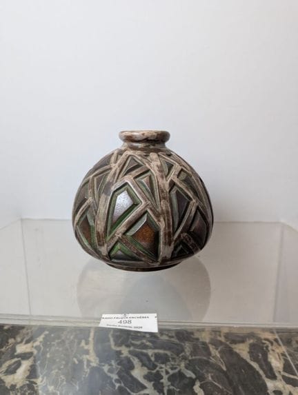 MOUGIN FRÈRES A NANCY, vaso di forma ovoidale con 