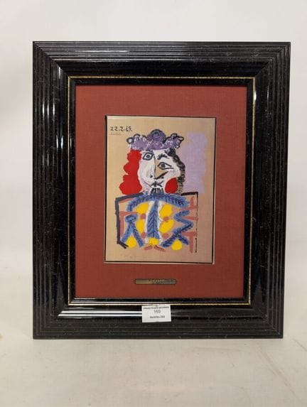 PICASSO (da): "Il re". Riproduzione a colori. 19 x