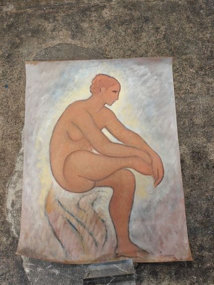 Robert BOUILLE: “Nu”. Acrilico su carta (non incor