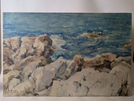 Gérard LOCARDI (1913-1998): "Marine". Olio su tela