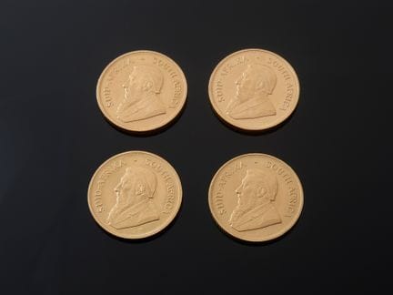 Quatre pièces en or 917 millièmes Krugerrand, Afri