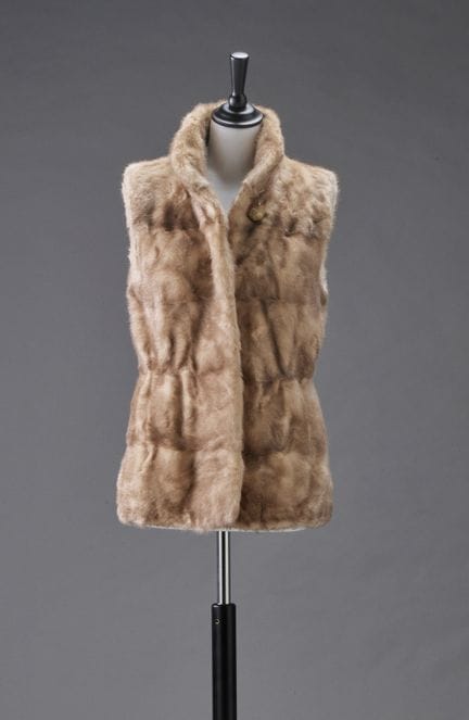 MILADY - Gilet en Vison palomino lustré, taille 36