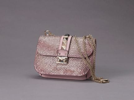 VALENTINOSac "Glam Lock" en cuir agneau rose parti