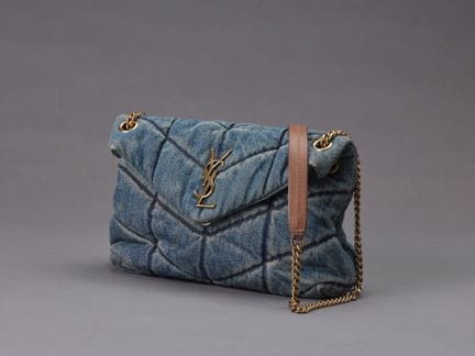 SAINT LAURENTSac Loulou puffer en denim délavé mat