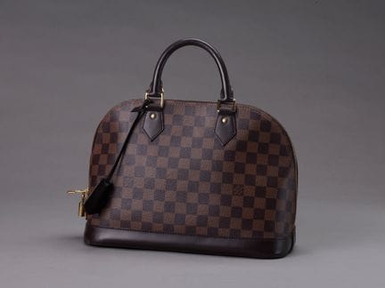 LOUIS VUITTONSac à main, en toile damier ébène et 
