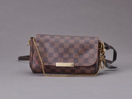 LOUIS VUITTONSac pochette en toile damier ébène et