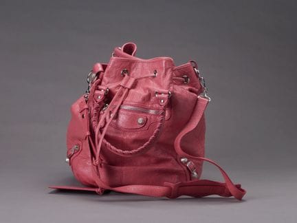 BALENCIAGASac "Pompon" 22 cm en cuir agneau vieill