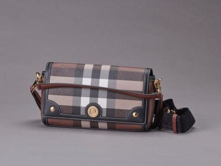 BURBERRY - Sacoche 24cm en toile enduite imprimée 