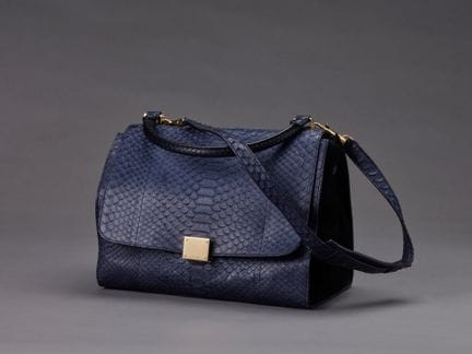 CÉLINESac "Trapèze" 30cm en Python lustré marine e