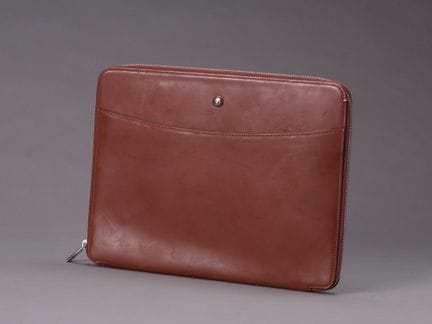 S.T. DUPONT - 35 cm zippered briefcase in cocoa-co