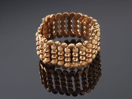Pulsera de cinta de oro amarillo de 750 milésimas,