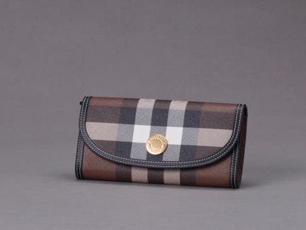 BURBERRY - Cartera de lona recubierta con estampad