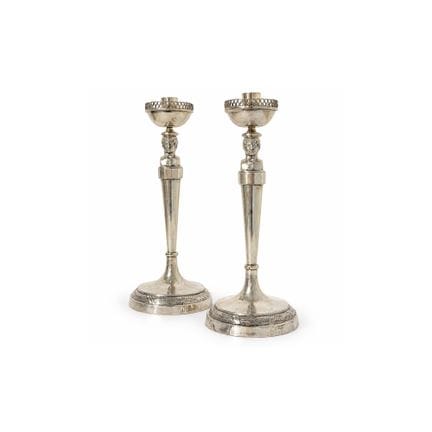 129. Par de candelabros de plata, Roma, Odoardo De