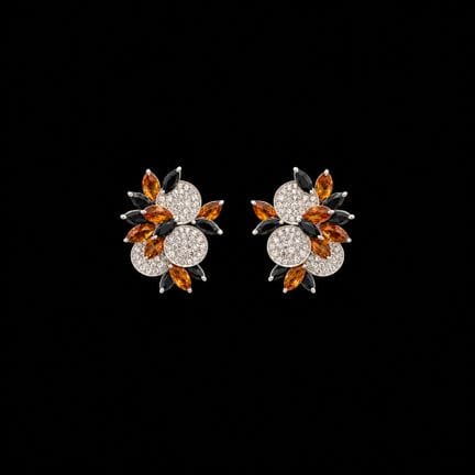 169. Paio di orecchini in oro bianco 18kt.
con dia