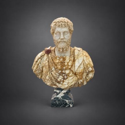 200. Bust of a Roman emperor in polychrome marble
