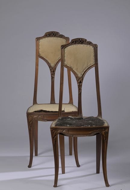 MAJORELLE, Louis (1859–1926) 
Pair of “Lilas” chai