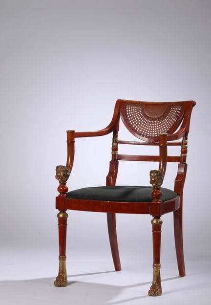 ANONYMOUS
Office armchair made of wood painted red