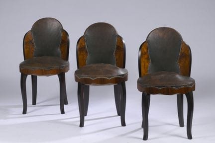 FRENCH FURNITURE 1925–1930 
Set of three chairs in