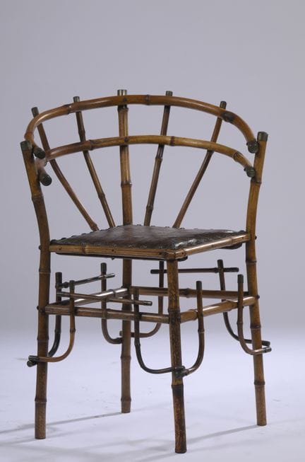 LATE 19TH-CENTURY WORK
Bamboo armchair with a hors