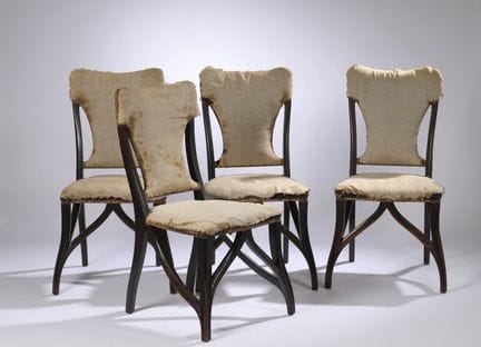GAILLARD, Eugène (1862–1932)
Set of four chairs in
