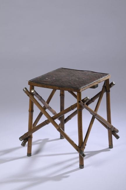 THONET
Stool with a bamboo frame; the ends are fit