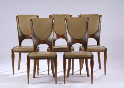 FRENCH FURNITURE, 1920–1930
Set of five chairs in 
