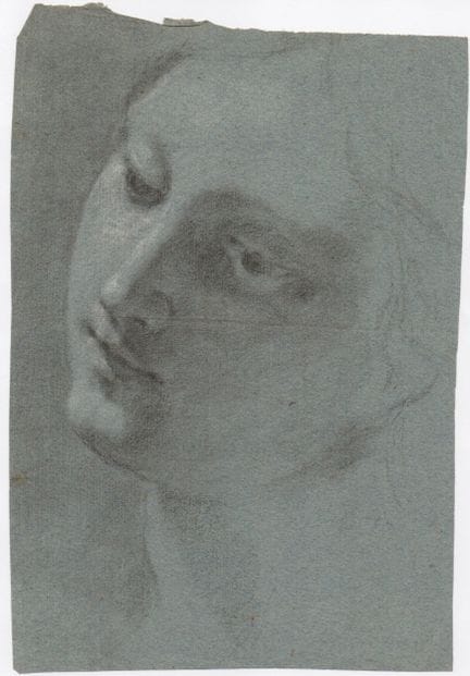 Study of a female face, 18th-century Italian artis